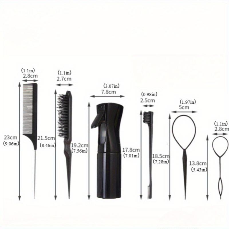 Hairdressing Set Six-piece Set Hairpin Hair Puller Portable Brush Highlight Dyeing Pointed Tail Comb Continuous Spray Bottle Set