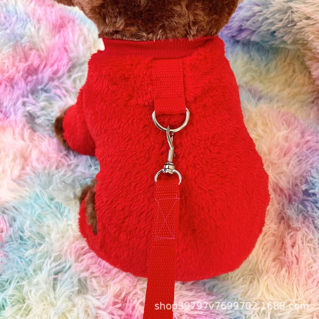 Autumn and winter new dog four-legged clothes small and medium-sized dogs can lead teddy cats
