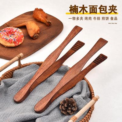 Bamboo Cooking Kitchen Tongs Food BBQ Tool Salad Bacon Steak Bread Cake Wooden Clip Home Utensil