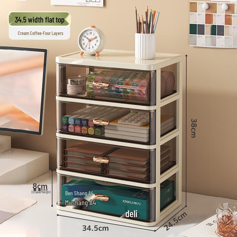 Transparent Multi-Layer Drawer Organizer for Office Desk Supplies