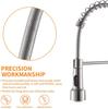 LED Light Kitchen Faucet with Pull Down Sprayer Sus304 Stainless Steel Industrial Single Handle Faucet  9005