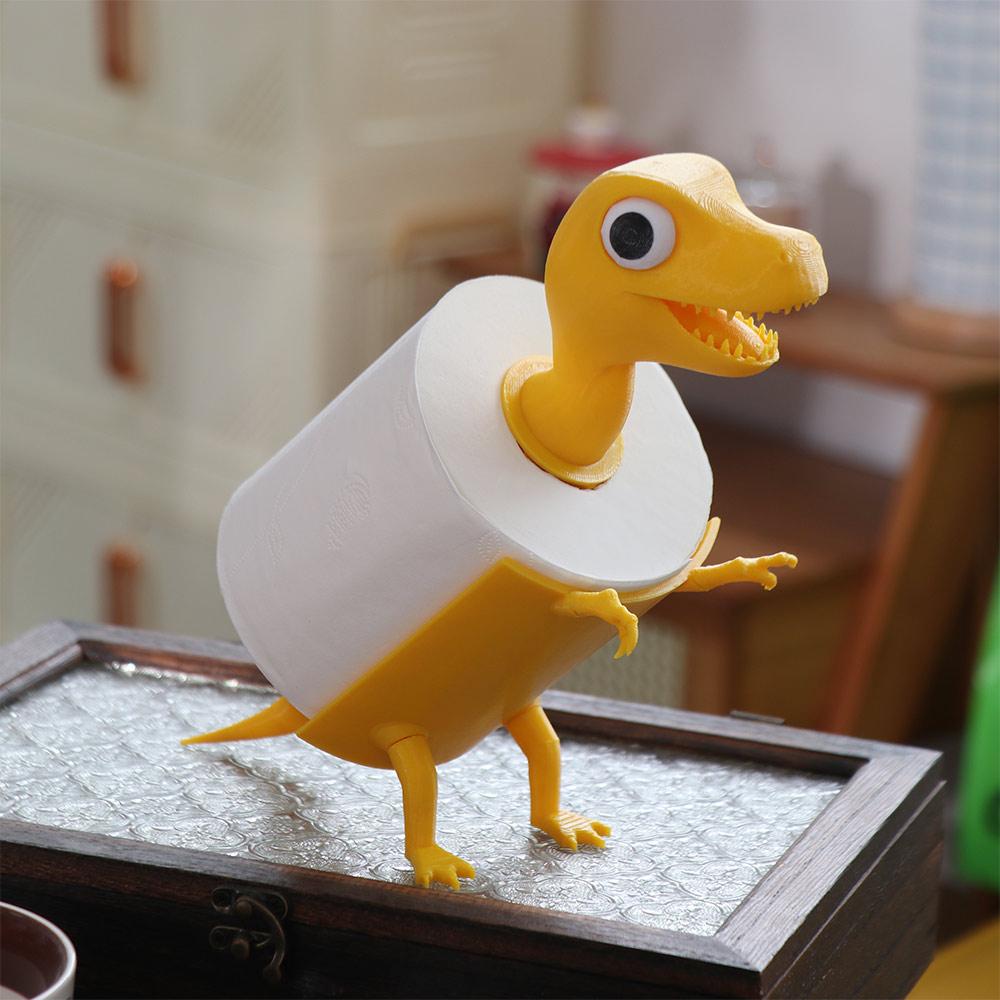 Cartoon Dinosaur Shape Toilet Paper Holder Free Standing Roll Paper Organizers  Countertop