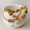 Natural tiger eye stone Golden tiger eye double circle stacked bracelet Women's niche light luxury exquisite
