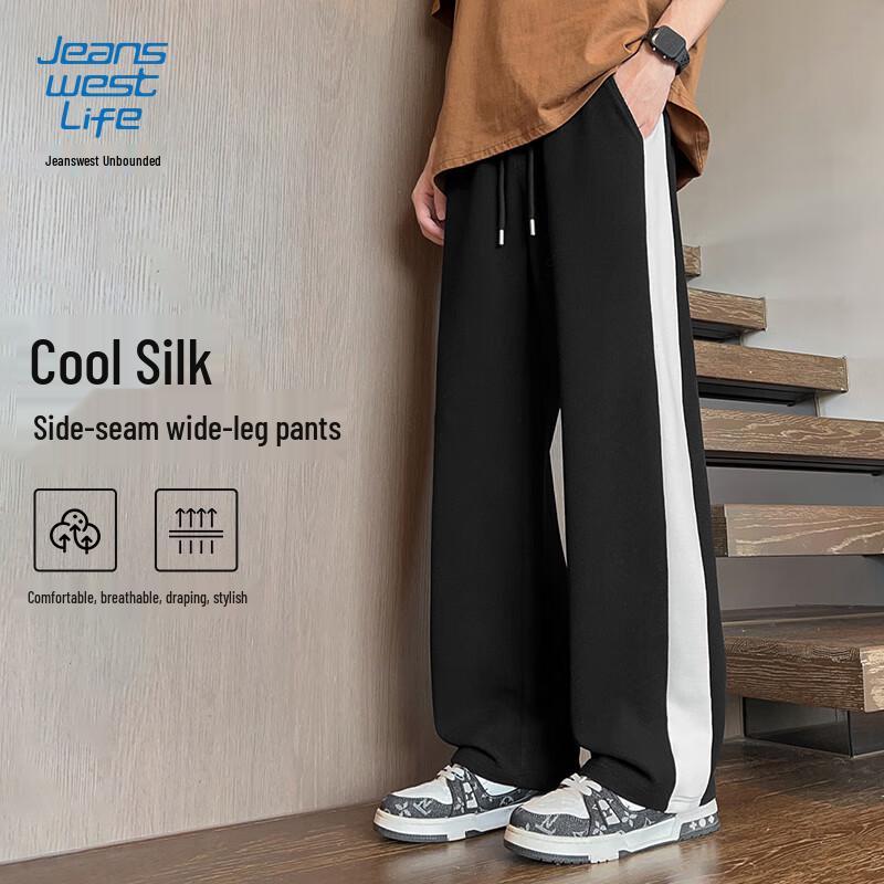 

JEANSWEST LIFE Мужские повседневные брюки свободного кроя с широкими штанинами, устойчивые к складкам 2XL