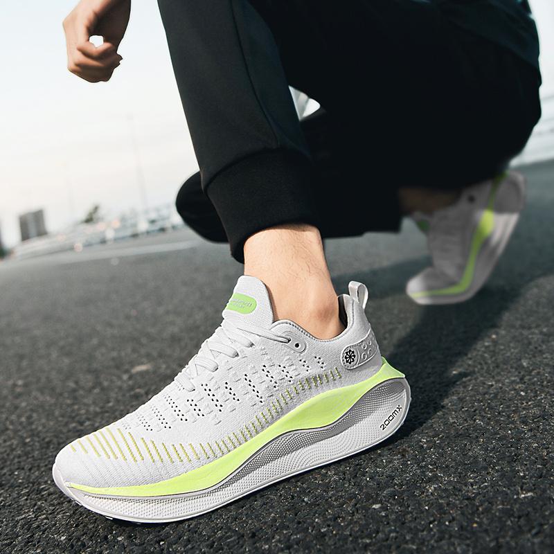 Thick soles increase sports shoes men race marathon professional lightweight breathable shock absorption running shoes