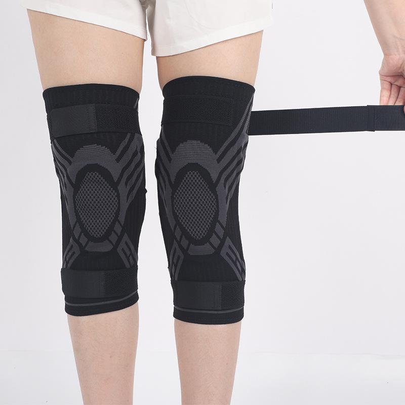 Outdoor Sports Knee Pads with Silicone Anti-Collision, Anti-Slip Spring Support for Cycling, Running, and Ball Games