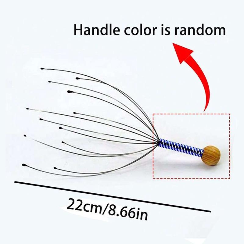 1/1/1PC Octopus Head Massager Random Color Scalp Relax Relaxing Claw Metal Head Massager Stress Release Unisex Head Massager