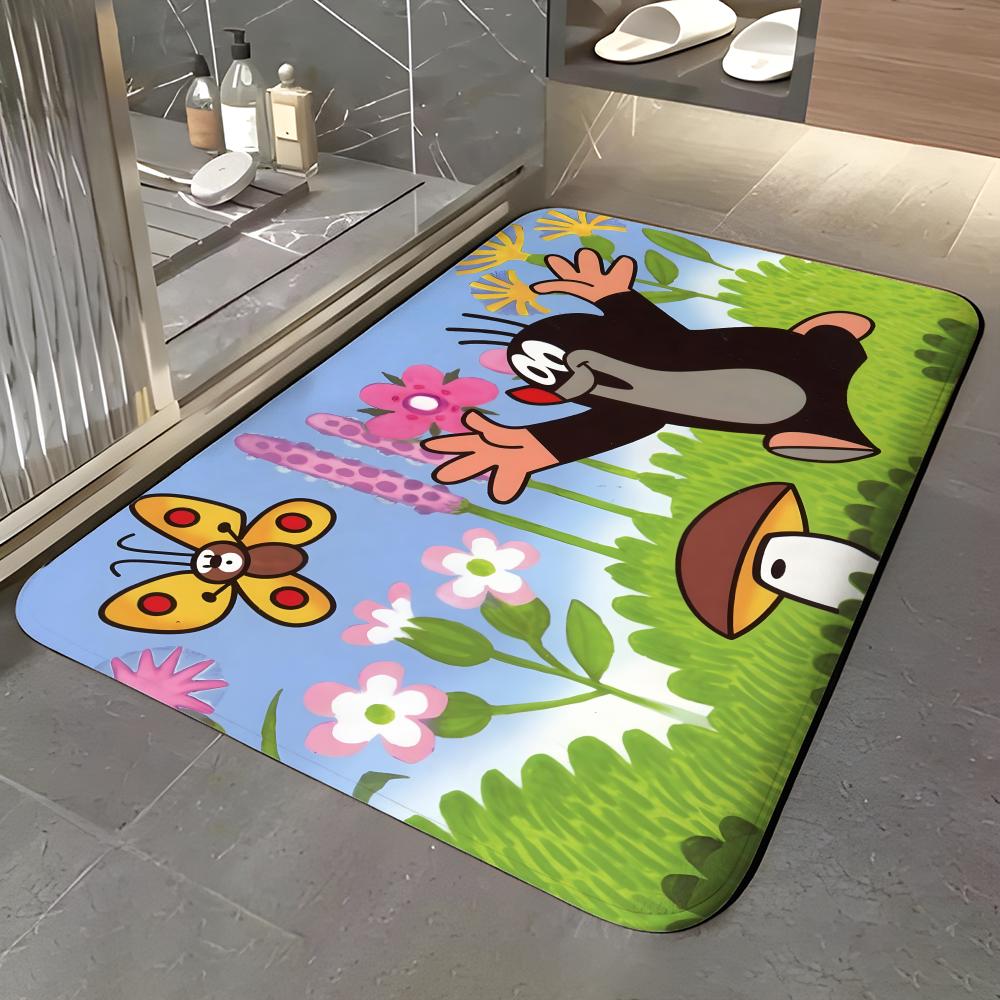 Cartoon K-Krtek Floor Mat Soft Flannel Entrance Door Mat Non Slip Absorbent Bathroom Bedroom Floor Rug