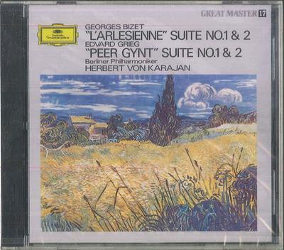 CD HERBERT VON KARAJAN BERLINER PHILH  Bizet  Larlesienne  Grieg  Peer GS1016 POLYDOR Japan Classical Used