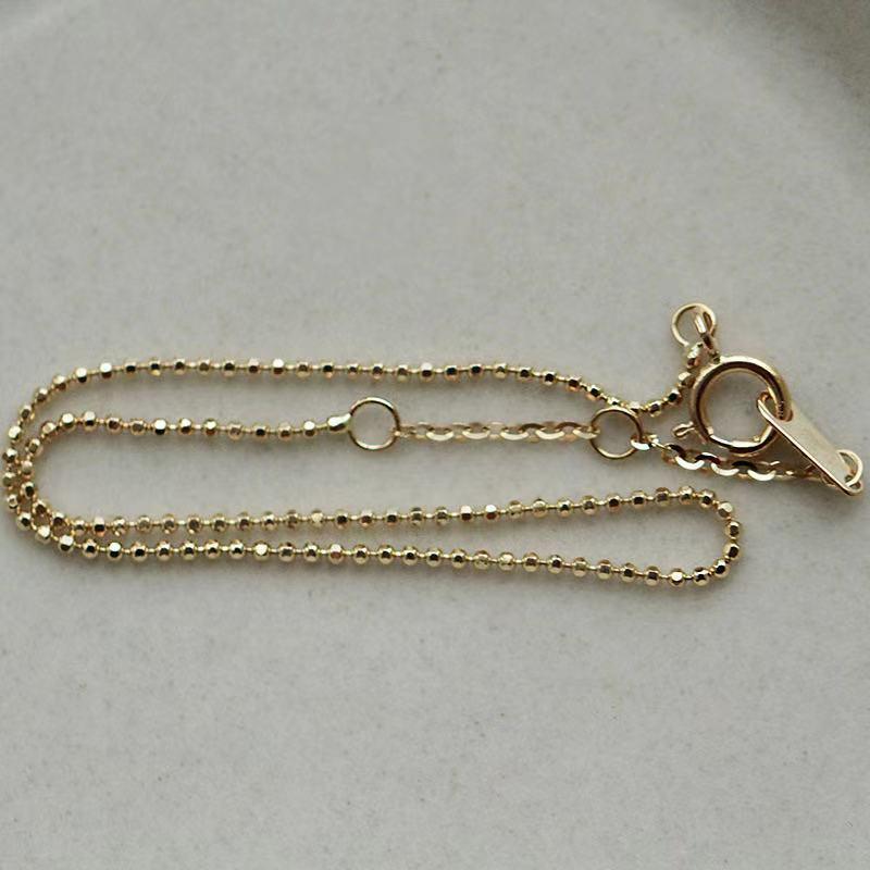 Xin Zhe Mei S925 Sterling Silver Gold-Plated Women’s Light Luxury Fine Gold Bean Bracelet