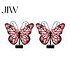 Decorative Butterfly Fence Lights 2Pcs Solar Outdoor Metal Wall Decor, IP65 Waterproof Garden Art with Lights, Hanging for Patio Porch