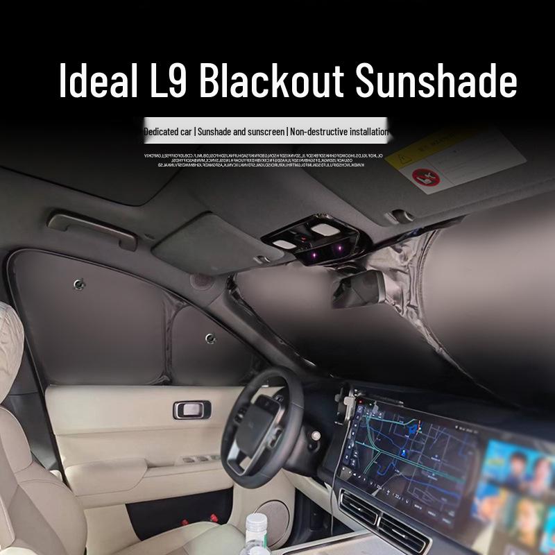 Ideal L9 Opaque Car Window Sunshade: Sun Protection, Heat Insulation, Privacy Curtains for Camping.