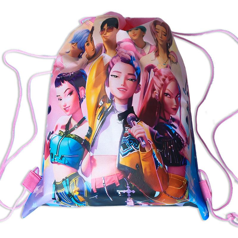 Kpop Lovci Démonů Batoh 34*27cm Tašky zpěváků Dětská Hračka Sáček na šňůrku Party suvenýry Dětská narozeninová párty Potřeby Dárky Hračka