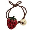 Women's Rhinestone Strawberry Elastic Hair Tie - Korean Style Bun Accessory