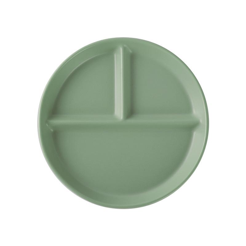 Nordic Style Grid Plate Ceramic Breakfast Fat Reduction Plate High Value Baby Plate One Person Food Three Grid Quantitative Plate