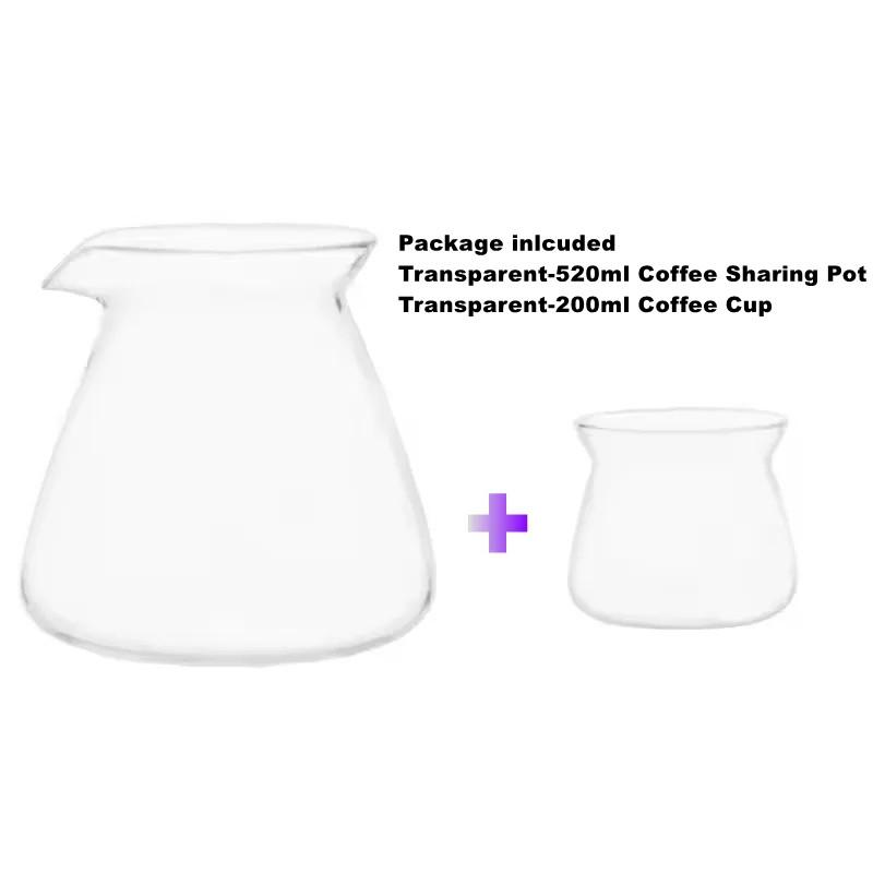 520ml 200ml Espresso Coffee Sharing Pot Heat Resistant Drip Coffee Pot Extraction Glass Cup Milk Cup Coffee Server Barista Tools