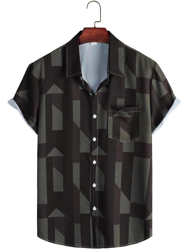 Men's 2023 Floral Hawaiian Short Sleeve Beach Shirt