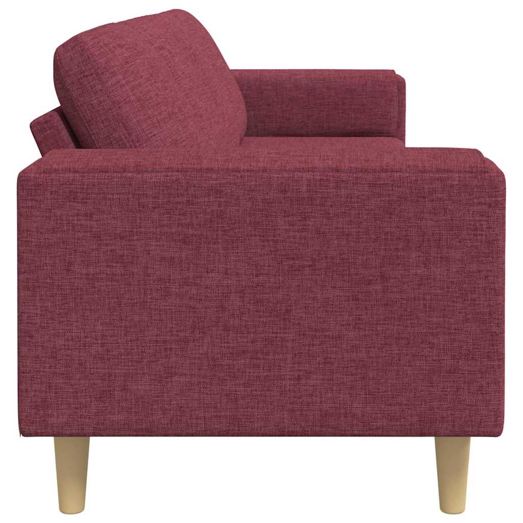 Living Room Sofa Wine Red 250 x 77 x 76 cm Polyester