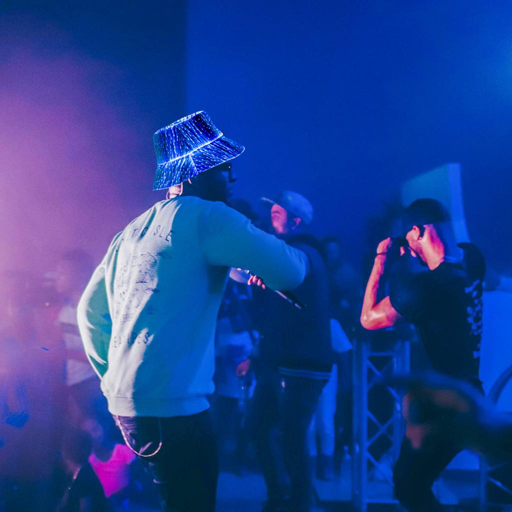 Fashionable Led Mutil-Color Luminous Glowing Hat Fiber Optic Cyberpunk Luminous Bucket Hat