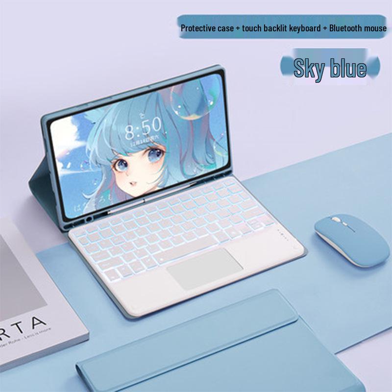 Compatible Samsung Tablet A9+ Bluetooth Backlit Keyboard & Protective Case Set.