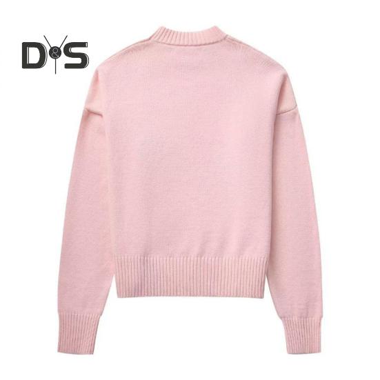 Damen Winterpullover Einfarbig O-Ausschnitt Langarm Loose Fit Stricktops Dicker warmer Pullover Jumper Streetwear