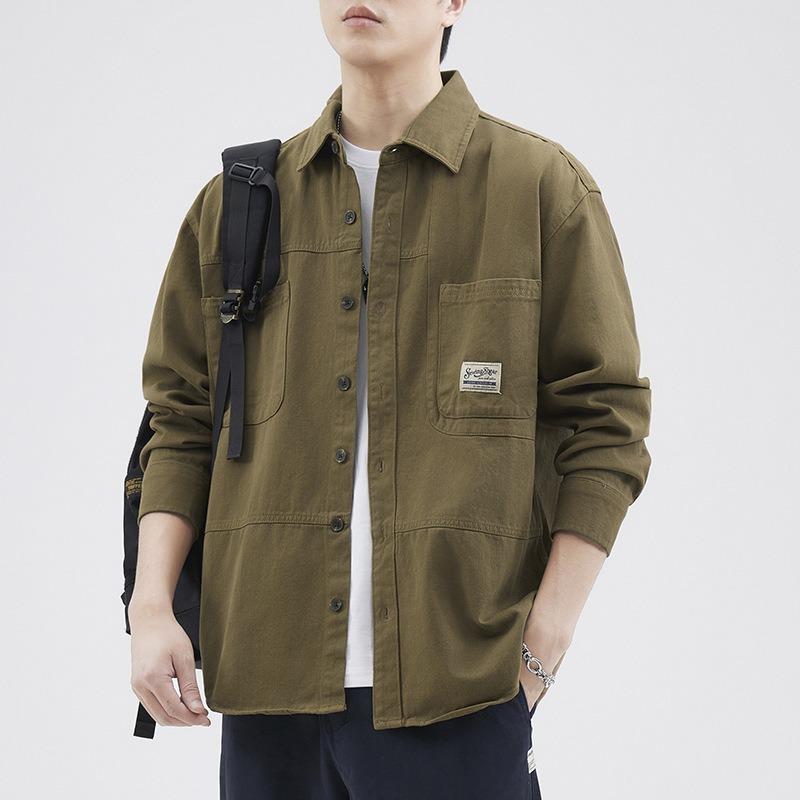 Frühling und Herbst Neue Herren Retro Lockere Hemdjacke