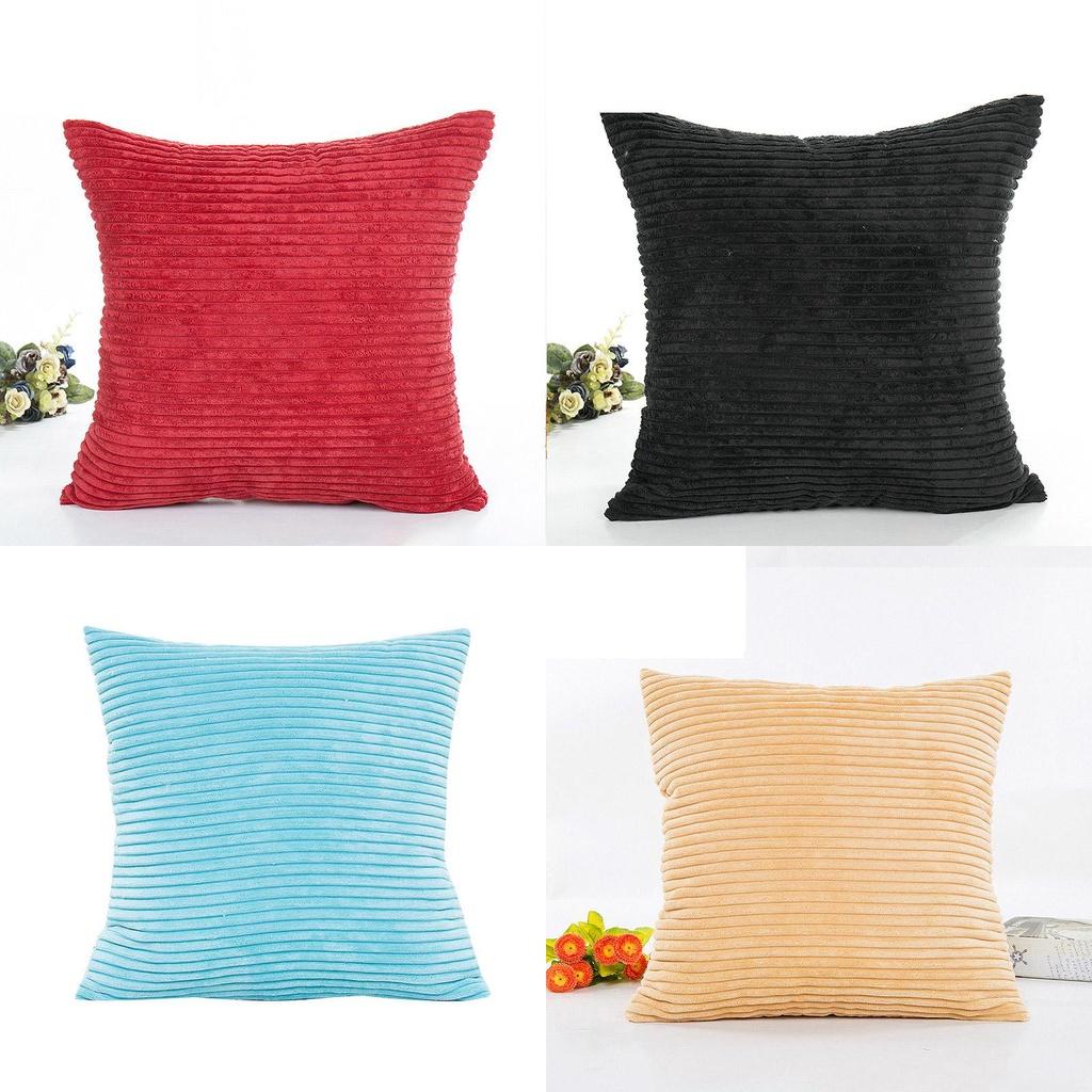 Luxuriously Soft Striped Corduroy Pillow Case For Sofa And Home Decor