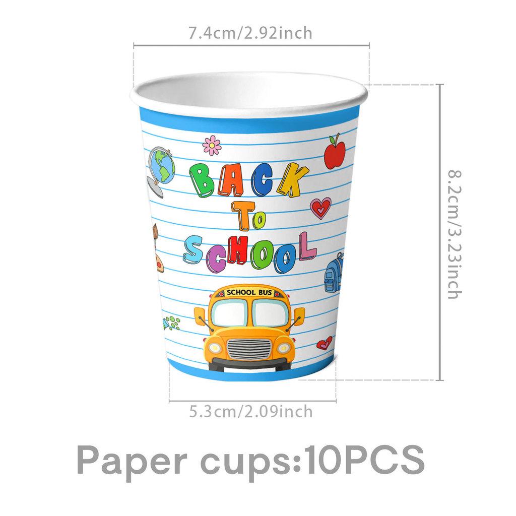 Animated Back To School Party Supplies Set With Paper Plates Cups Napkins For Student Celebration