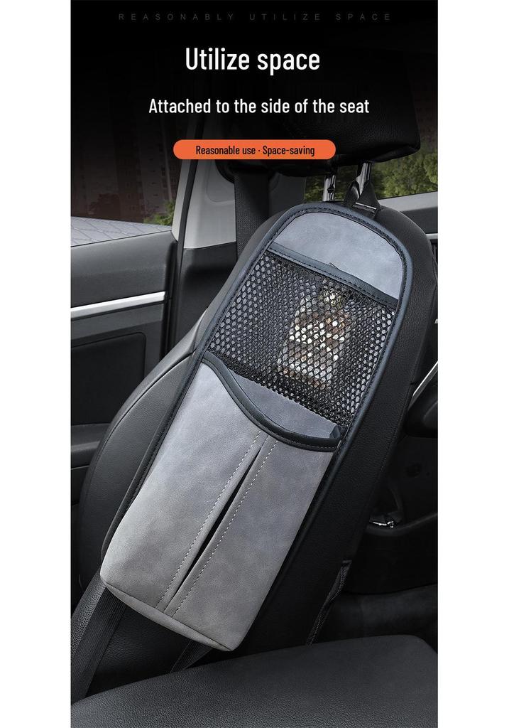 Large Car Seat Storage Bag with Tissue Box and Cup Holder