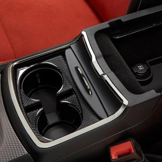 Carbon Fiber Cup Holder Panel Trim Cover Decor for Dodge Charger 2015-