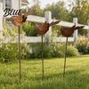Stabile Metall-Rasenkunst 3 Stück Rostiger Vogel Erdspieß Niedliche Vogelskulptur Tiere Dekorative Außen dekorationen Gartenpfahl für Hofdekoration,