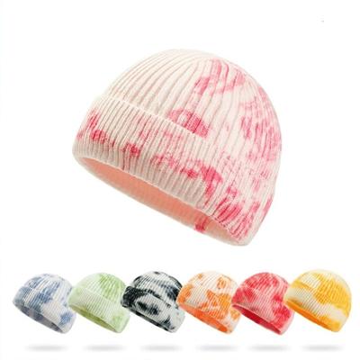 Korejský styl Klobouk z divokého melounu Tie-dye Vlněný klobouk Dámský Japonský Divoký Pletený klobouk Podzimní Gradientní Klobouk Baotou