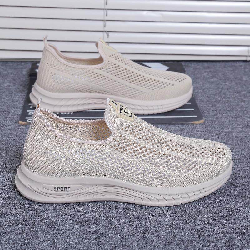 

2025 чоловічі нові літні перфоровані туфлі на одній педалі для середнього та похилого віку, легкі повсякденні спортивні туфлі для ходьби на м якій підошві чоловічі туфлі 45