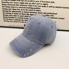 Washed and old embroidered baseball cap soft top three bars cap men's and women's retro versatile face small visor