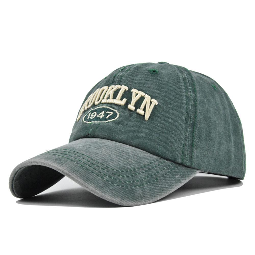 Brooklyn Embroidery Cross-Border Baseball Cap - Washed Sun Hat with Curved Brim