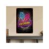 Retro Neon Ice Cream Metal Wall Art Sign for Kitchen Decor