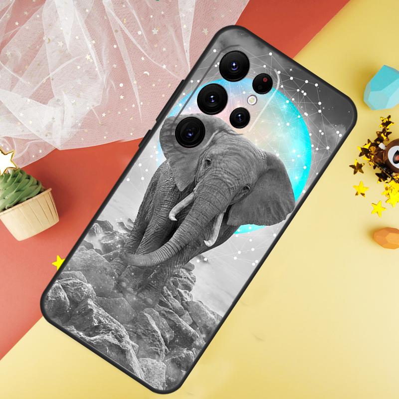 Elephants Colored Phone Case For Samsung Galaxy S25 S26 Ultra S21 S20 S22 S23 Ultra S10 Plus S24 FE Cover Coque