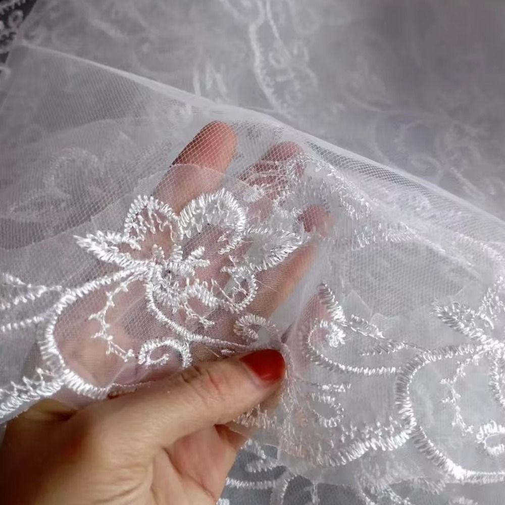 Lace Embroidery Edge Tulle Bride Veils 1 Layer Wedding Veil New Women's Tulle