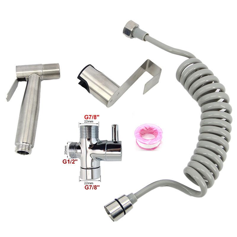 Hand Bidet Faucet Stainless Handheld Toilet Bidet Sprayer Shower Head Kit Self Clean G1/2 G7/8 Valvefor Bathroom WC Sprayer