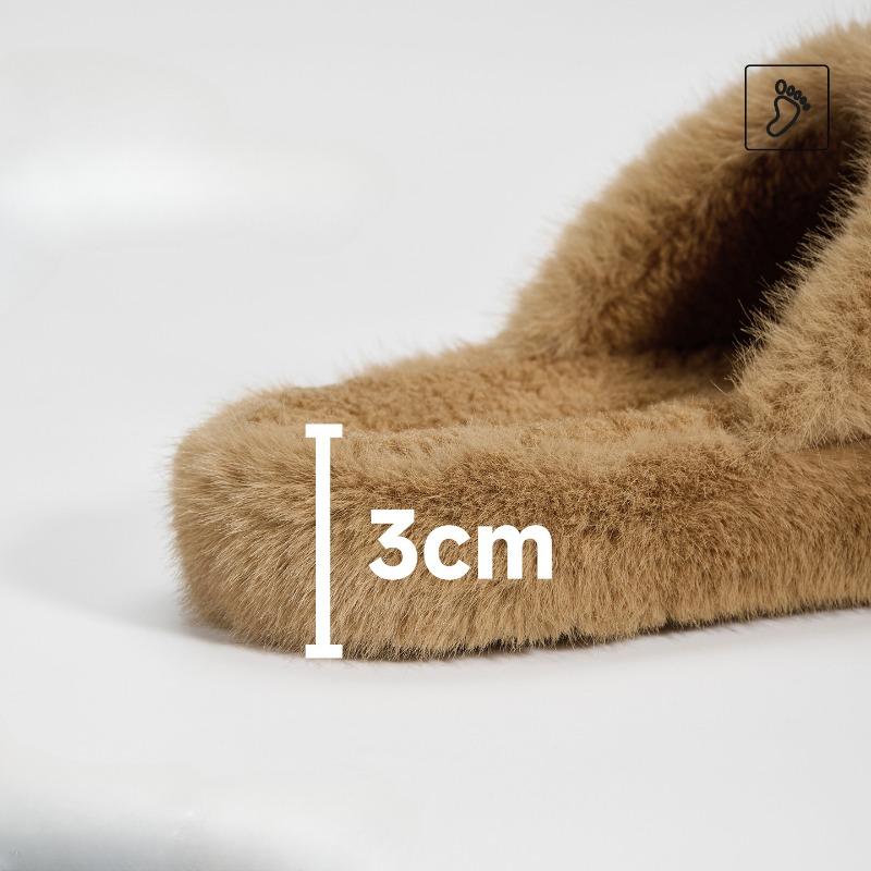 New Indoor Warm, Fleece and Thickened Cotton Slippers with One-piece Shoes