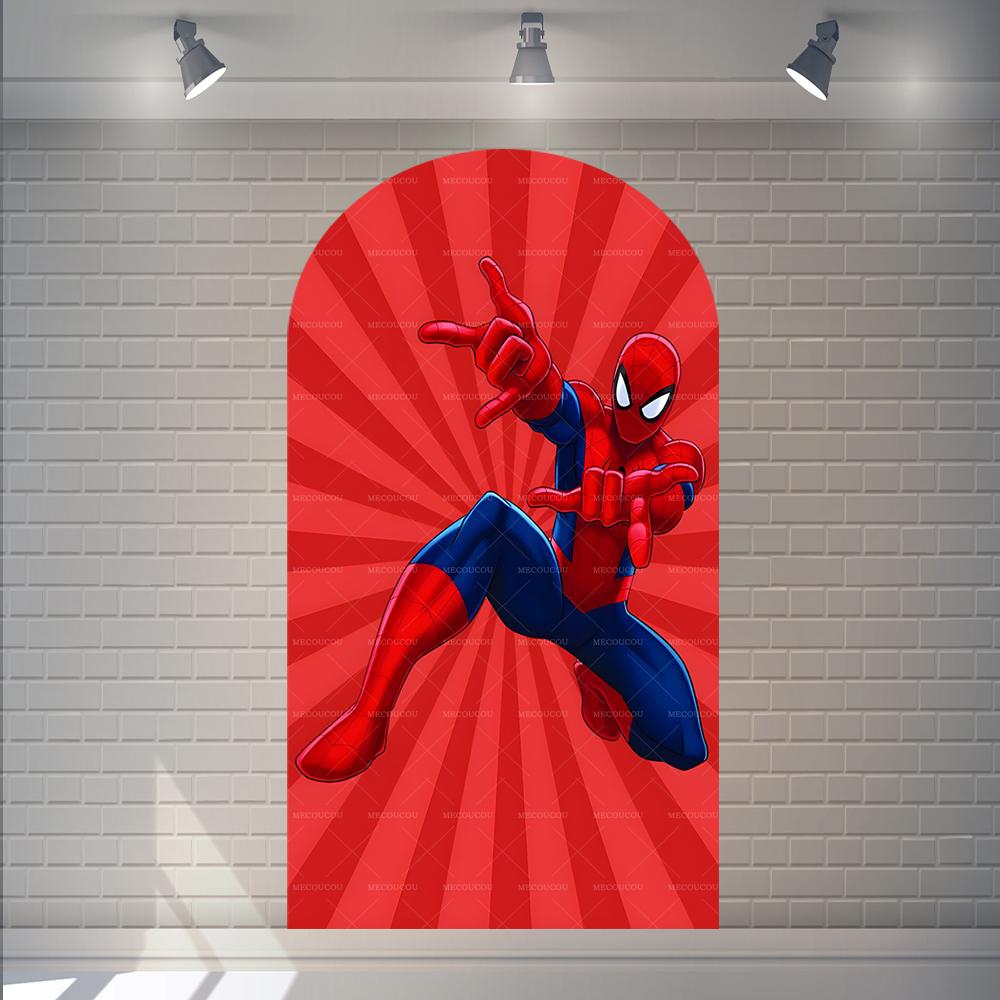 

BEPAN Children s Birthday Arch Backdrop Super Hero Theme CustomizableBirthday Party DecorationBaby Shower Double Sided Printing 1.6x3.9ft(50x120cm)