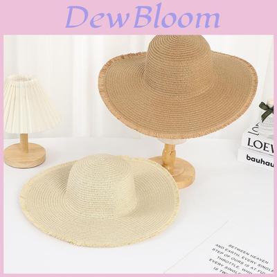 Summer Straw Hat With Wide Brim For Beach And Outdoor Sun Protection