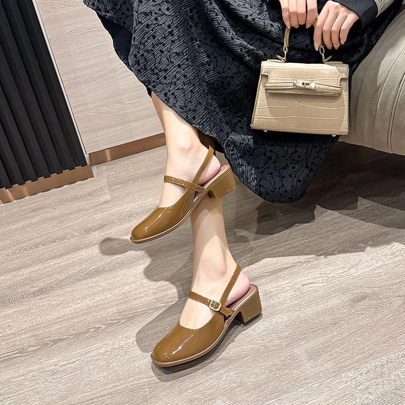 Woman Mary Jane Shoes With Medium Heels Square Toe Closed Sandals for Women Chic and Elegant On Offer Daily Vip Sale Casual Shoe