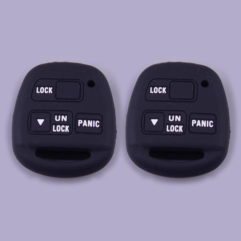 2pcs Remote Key Fob Cover Case Protector Fit for Lexus LX470 GX470 RX300 ES300 LX400 Toyota Land FJ Cruiser Black White Silicone