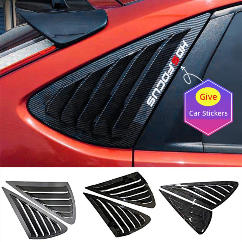 Trojúhelníková mřížka ve tvaru žraločího žábru, Dekorativní sada výdechu vzduchu zadního okna auta pro Ford Focus MK2 Mustang 2005-2015 Hatchback