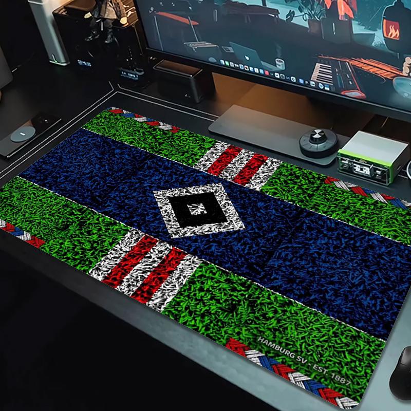 Tapis de souris Couleur Logo Hamburger Sv Grand Coussin de Table de Jeu Antidérapant pour Ordinateur Portable Tablette Grande Tapis de Souris XXL Tapis pour Mini PC avec Bordure Verrouillable