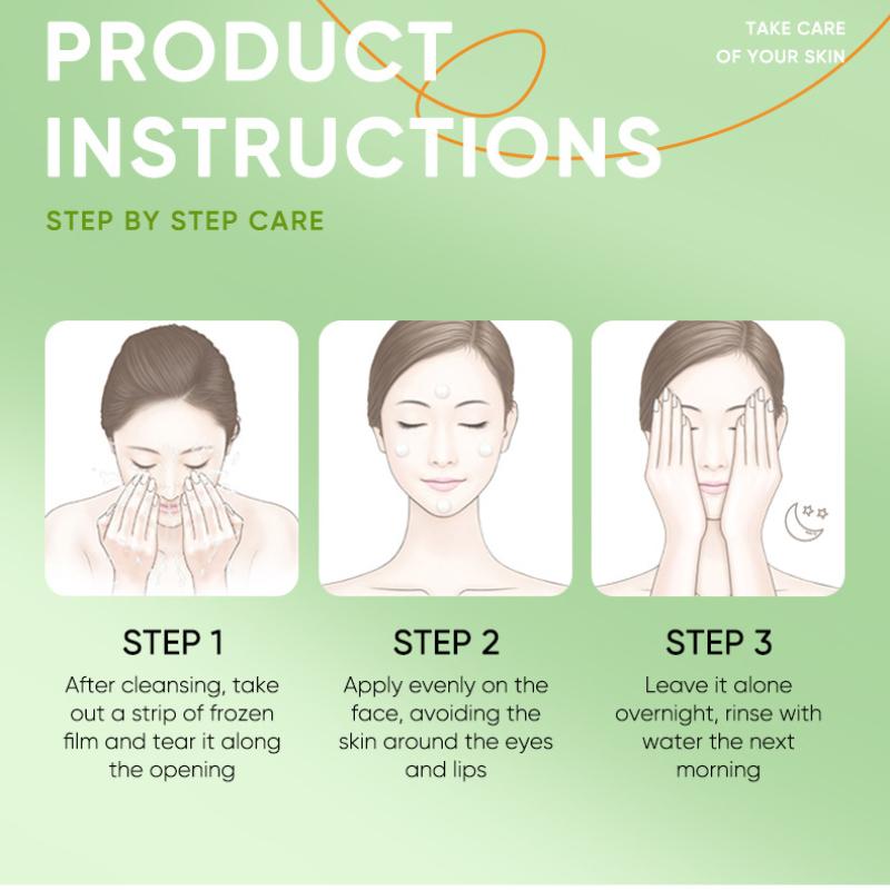 Aloe Vera Good Night Frozen Film Strip SADOER Sleeping Mask Leave-in Smear