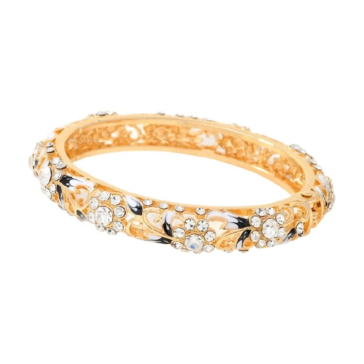 Romance Hollow Out Fish Tail Spring Bracelet Zinc Alloy Hand Chain with Brilliant Rhinestones Accent Assorted Color