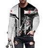 Templar 3D Digital Printed Men's Street Trendy Round Neck Long Sleeve T-shirt