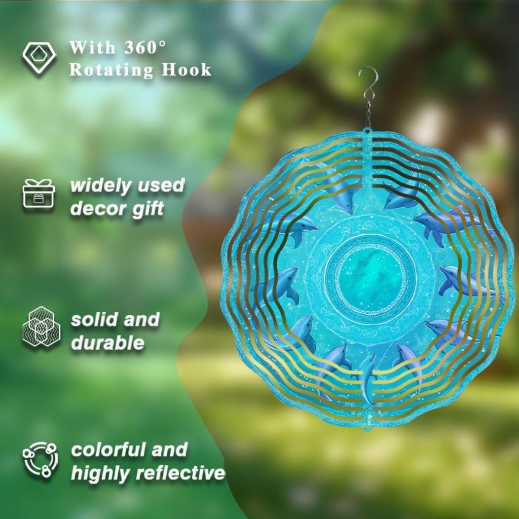 10 Zoll Hängendes Windspiel für Außengartendekor Drehbarer Haken Dynamisches Design Langlebig Ganzjährig Geschenk für Freunde Familie
